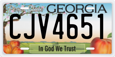 GA license plate CJV4651