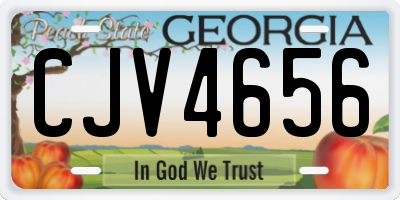 GA license plate CJV4656