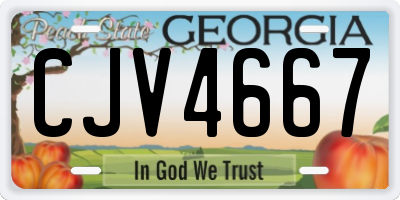 GA license plate CJV4667