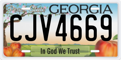 GA license plate CJV4669
