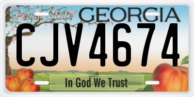 GA license plate CJV4674
