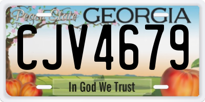GA license plate CJV4679