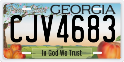 GA license plate CJV4683