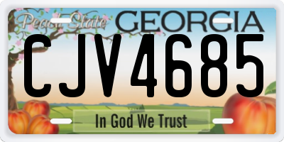 GA license plate CJV4685