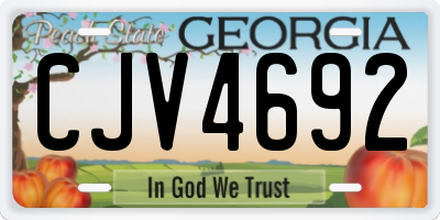 GA license plate CJV4692