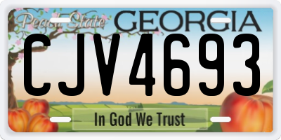 GA license plate CJV4693