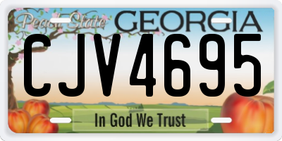 GA license plate CJV4695