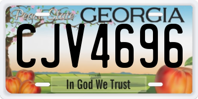 GA license plate CJV4696
