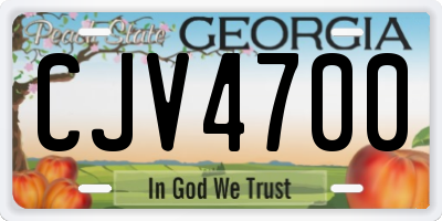 GA license plate CJV4700