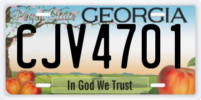 GA license plate CJV4701