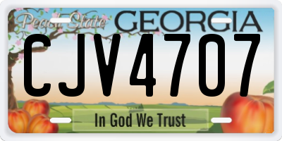 GA license plate CJV4707