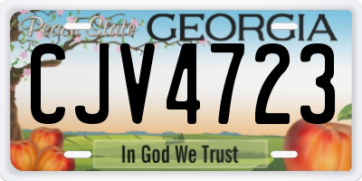 GA license plate CJV4723