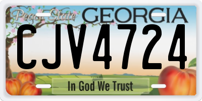 GA license plate CJV4724