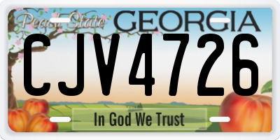 GA license plate CJV4726