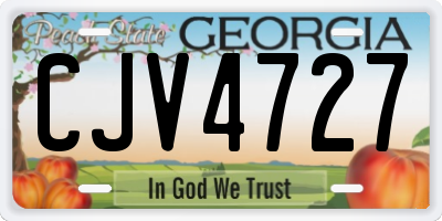 GA license plate CJV4727