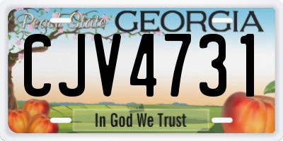 GA license plate CJV4731