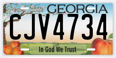 GA license plate CJV4734