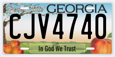 GA license plate CJV4740
