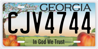 GA license plate CJV4744