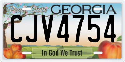 GA license plate CJV4754