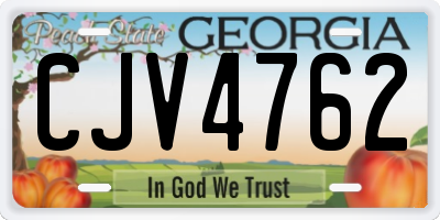 GA license plate CJV4762