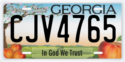GA license plate CJV4765