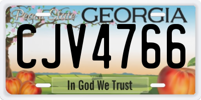 GA license plate CJV4766