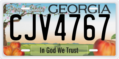 GA license plate CJV4767