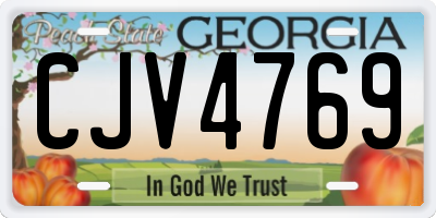 GA license plate CJV4769