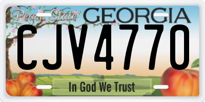 GA license plate CJV4770