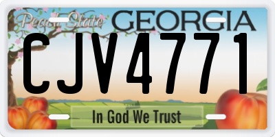 GA license plate CJV4771