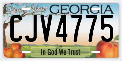 GA license plate CJV4775