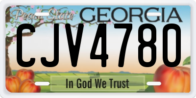 GA license plate CJV4780