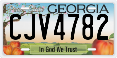 GA license plate CJV4782