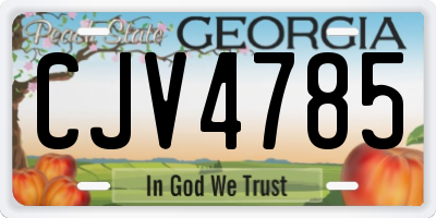 GA license plate CJV4785