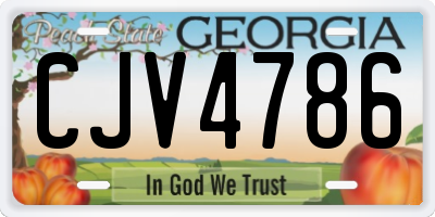 GA license plate CJV4786