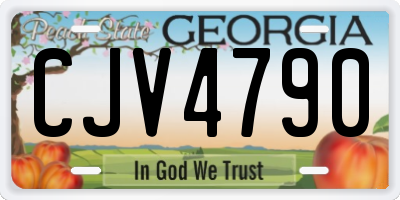 GA license plate CJV4790