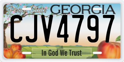 GA license plate CJV4797