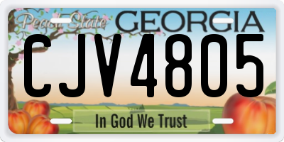 GA license plate CJV4805