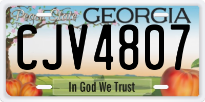 GA license plate CJV4807