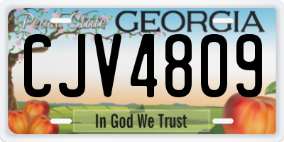 GA license plate CJV4809