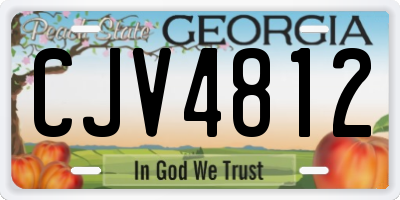 GA license plate CJV4812