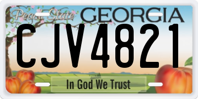 GA license plate CJV4821