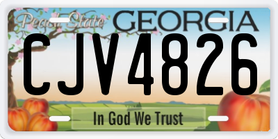 GA license plate CJV4826