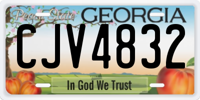 GA license plate CJV4832