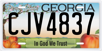 GA license plate CJV4837