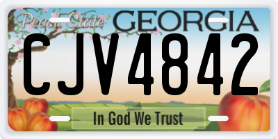 GA license plate CJV4842
