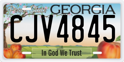 GA license plate CJV4845