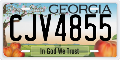 GA license plate CJV4855
