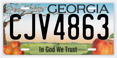 GA license plate CJV4863